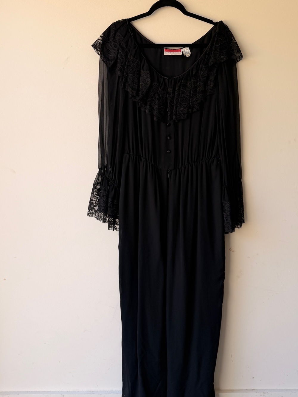 Vintage Oscar de la Renta Studio silk black lace jumpsuit